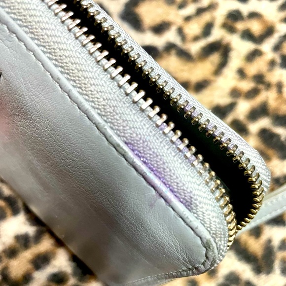 Zadig et Voltaire Leather Compagnon Wristlet Wallet Silver - Picture 12 of 16